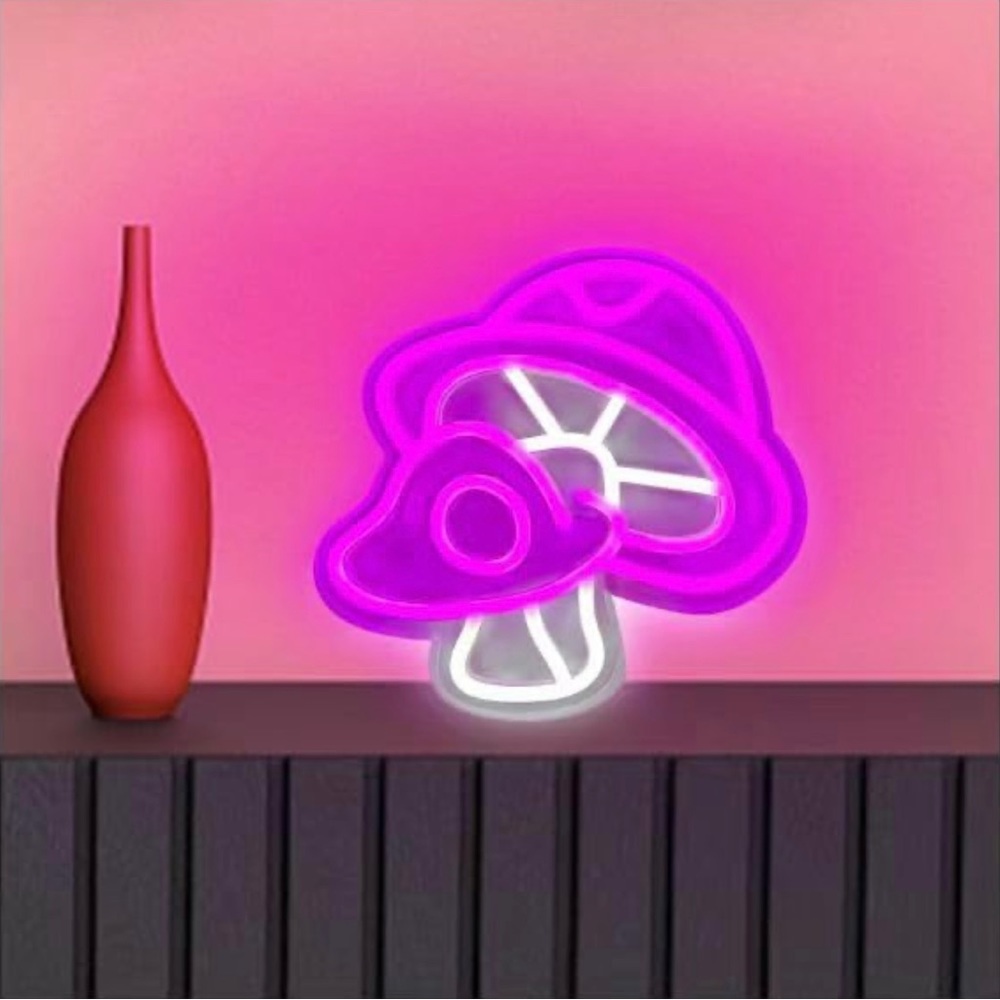 LED Neon Pink Mushroom Sign